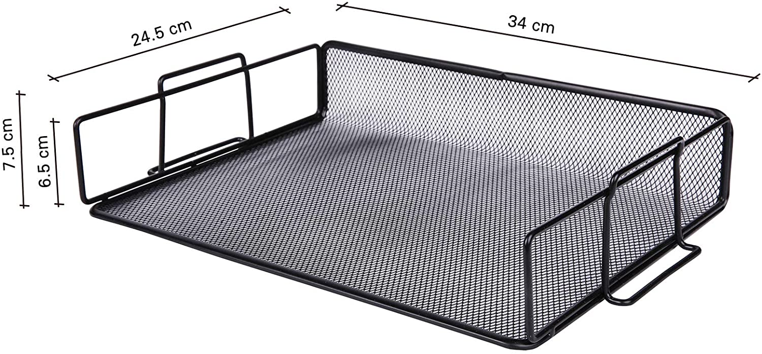 Exerz Letter Trays 2pcs - Stackable Paper Sorter File Trays - Black