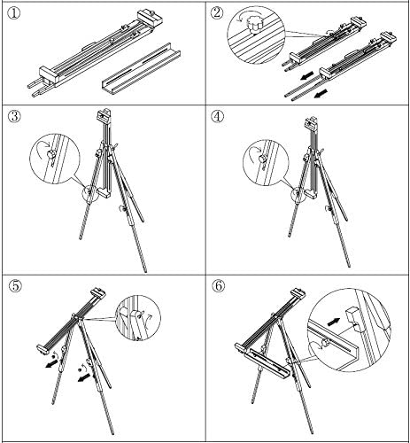 Exerz Field Easel Wooden Tripod Portable Foldable - Beech Wood  - Max Height up to 191cm