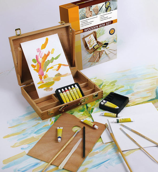 Artme Wooden Easel Box Paint Set 23 pcs