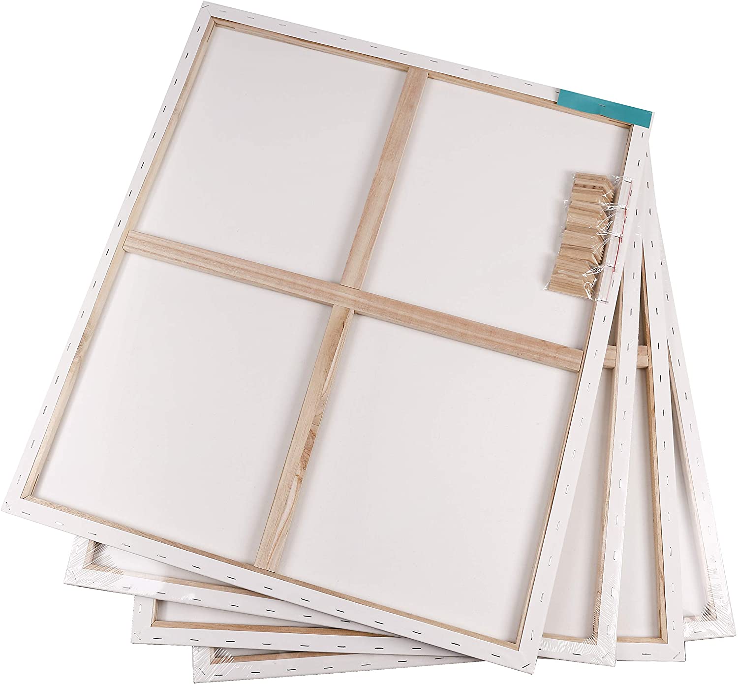 Exerz 70x80cm Stretched Canvas 4pk - 1.7cm/ 280GSM 100% Cotton