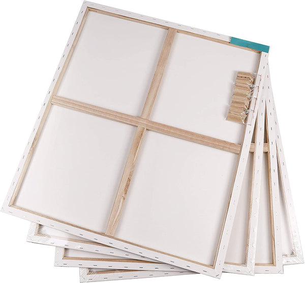 Exerz 70x80cm Stretched Canvas 4pk - 1.7cm/ 280GSM 100% Cotton