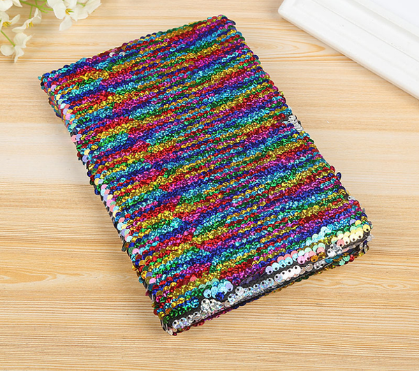 Exerz Reversible Sequin Notebook A5 Size - Rainbow