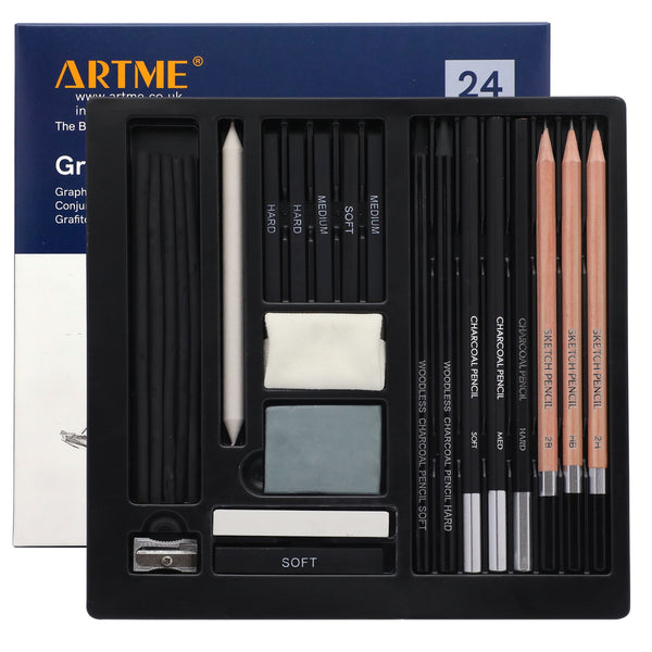 Artme Graphite Sketching Set 24pcs - Complete Drawing Kit