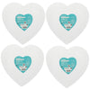 Exerz 20cm Heart Shape Stretched Canvas 4 Pack - 1.7cm 280GSM/ 100% Cotton Blank/Triple Primed