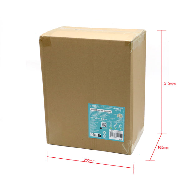 EXERZ 24x30cm Bevelled Edge Pre-Stretched Canvas 4pk - 100% Cotton, Wooden Frame