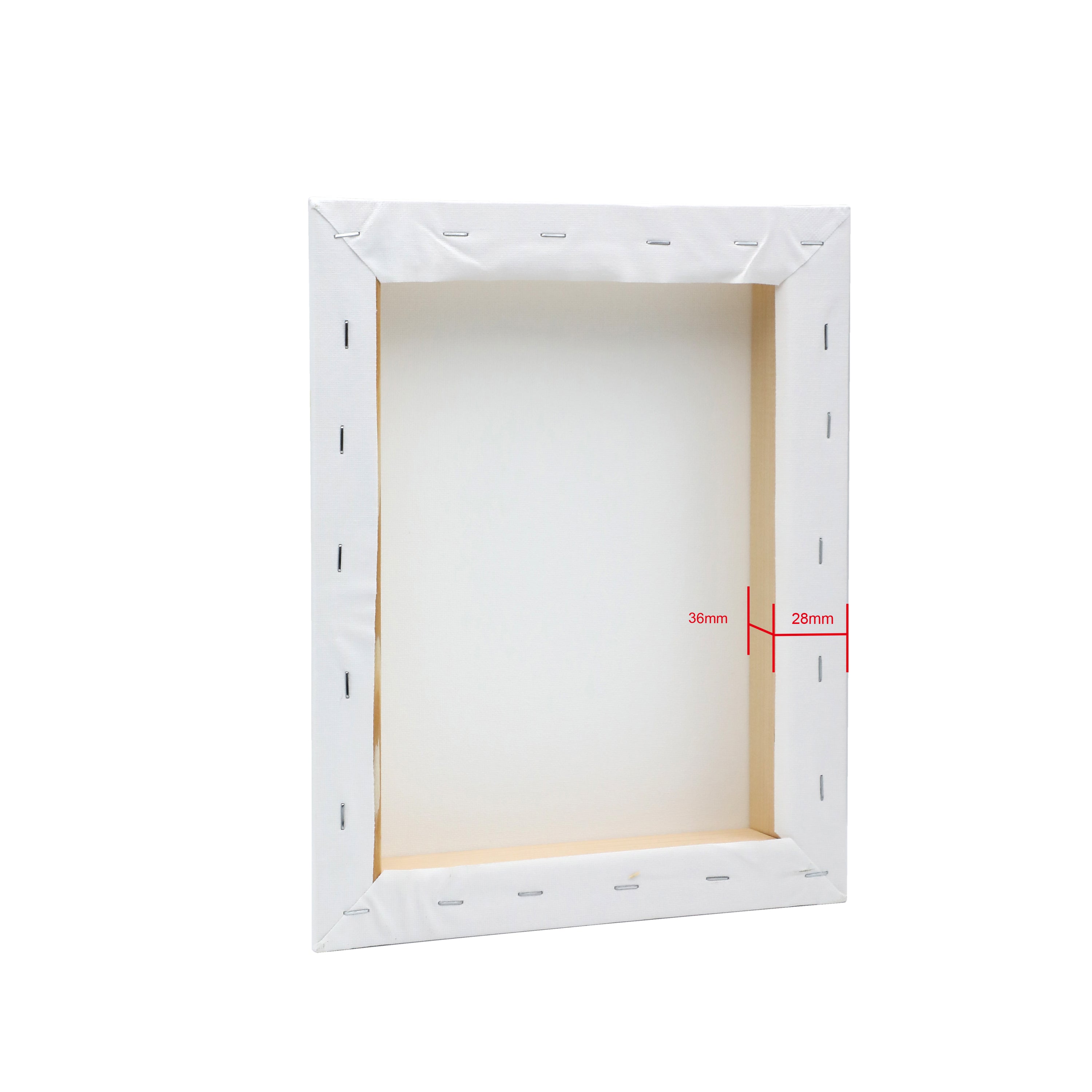 EXERZ 24x30cm Bevelled Edge Pre-Stretched Canvas 4pk - 100% Cotton, Wooden Frame