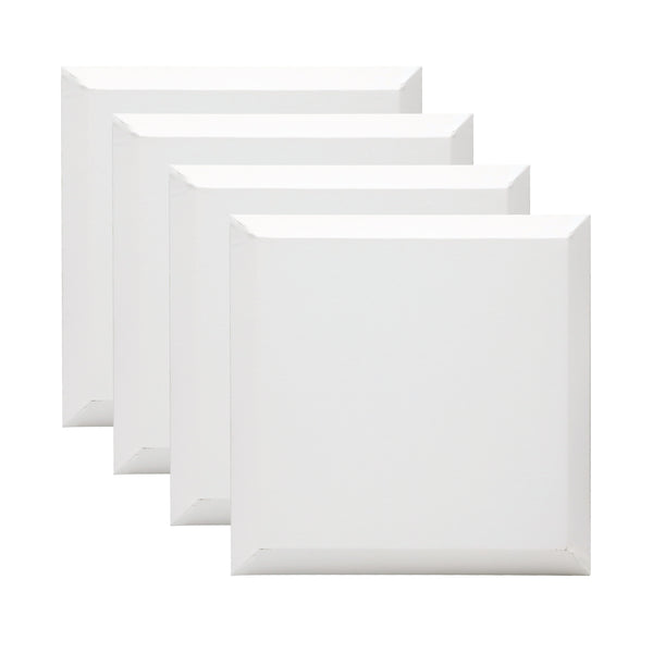 EXERZ 30x30cm Bevelled Edge Pre-Stretched Canvas 4pk - 100% Cotton, Wooden Frame