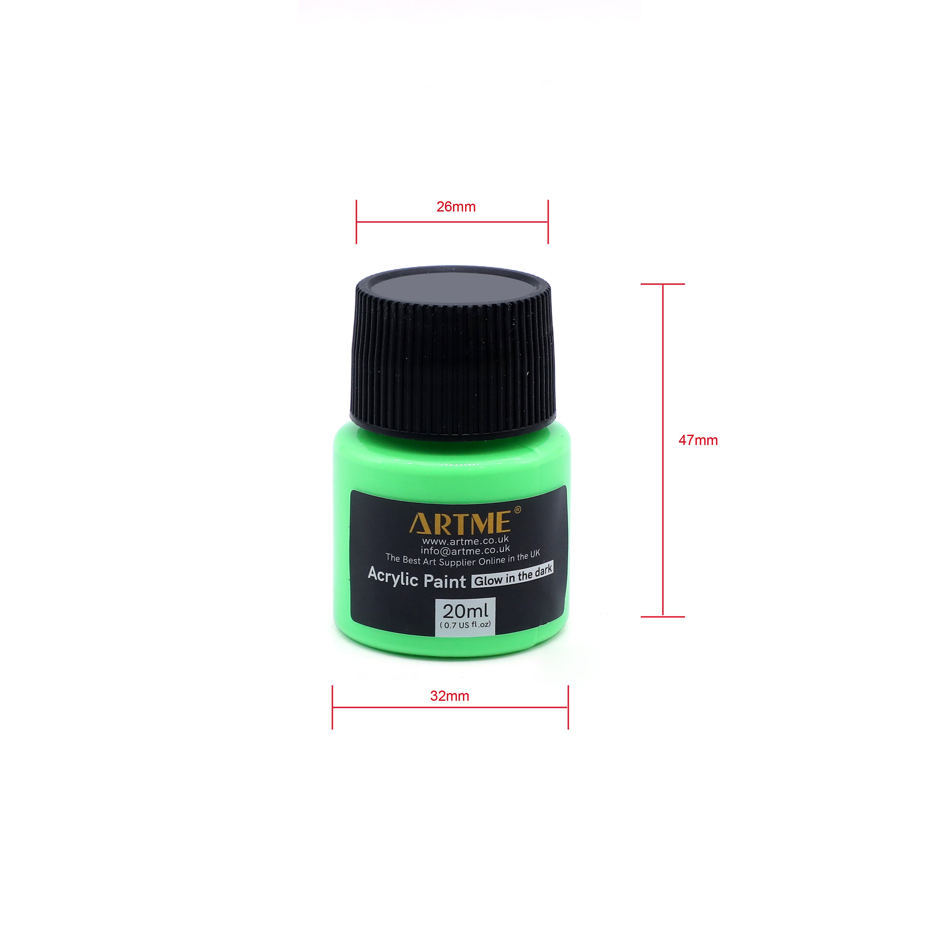 ARTME Glow in the Dark Acrylic Paint Set – 10 Colours x 20ml Tubes – Luminous Neon Paint
