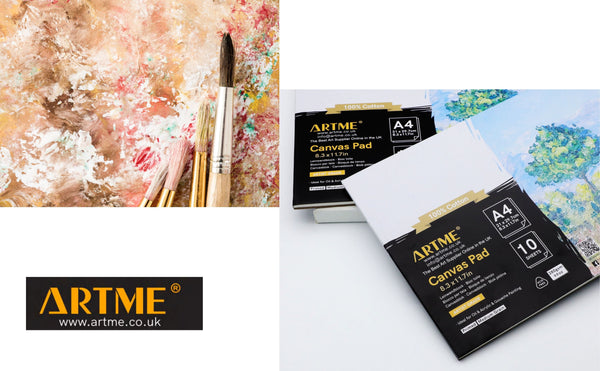 ARTME A4 Canvas Pad 2pk, 10 Sheets 280gsm, Triple Primed, Acid Free, 100% Cotton