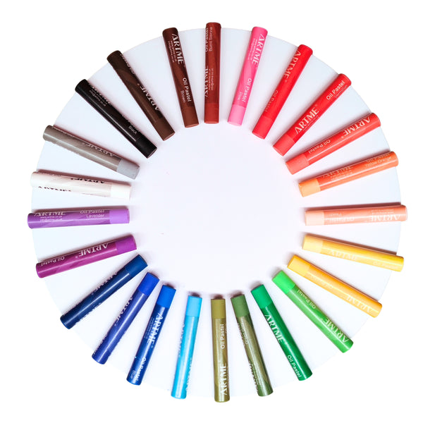 Artme Oil Pastel Paint Sticks 24 Assorted Vibrant Colours