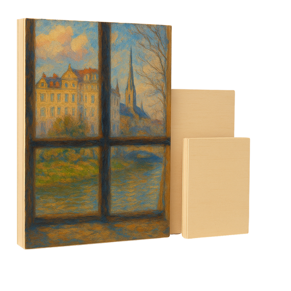 EXERZ Wooden Paint Boards 3pk (12.7 x 17.78cm, 22.86 x 30.48cm, 27.94 x 35.56cm) – Mixed Size Wooden Panels for Acrylic, Oil & Mixed Media Painting - Artists, Kids & DIY Projects