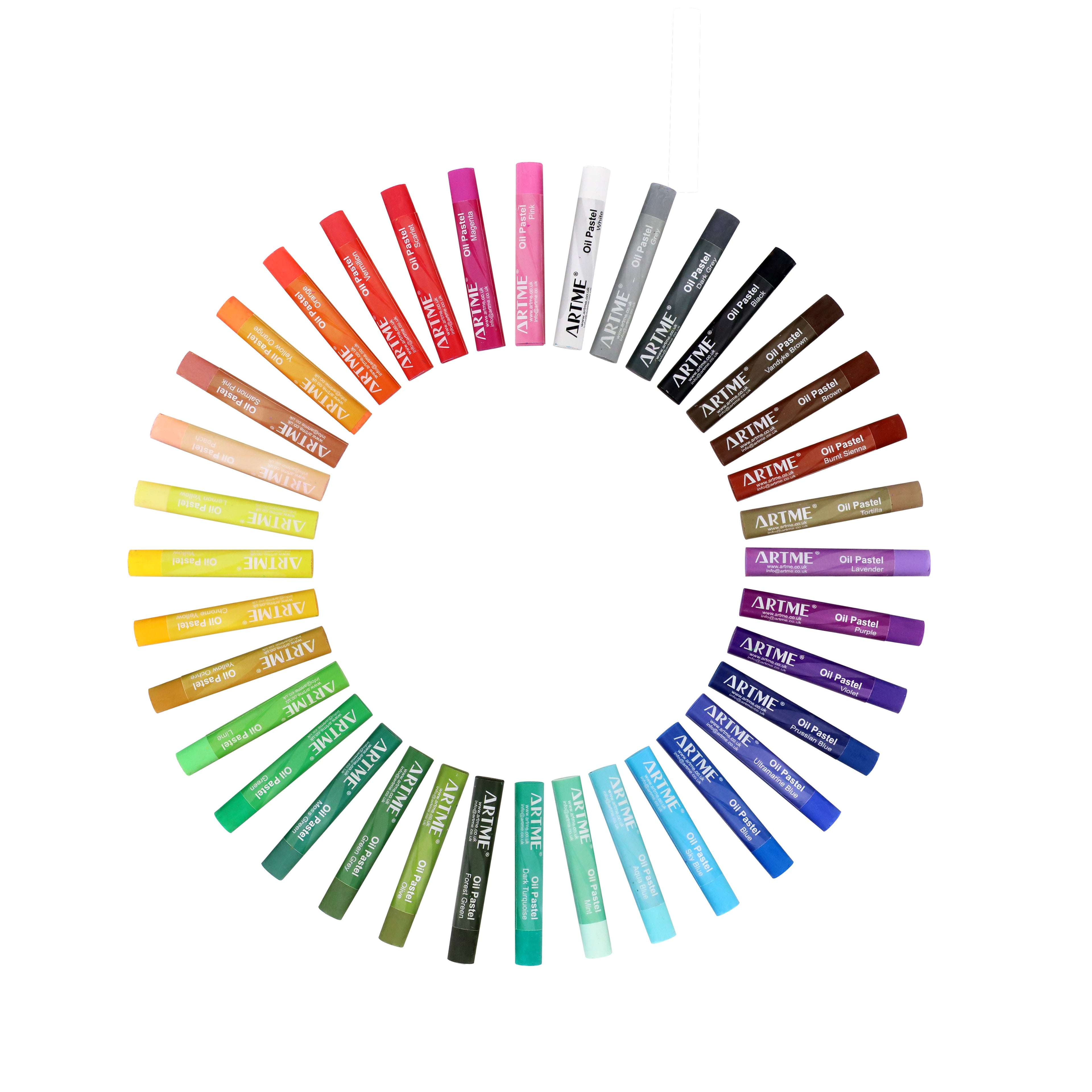 Artme Oil Pastel Paint Sticks 36 Assorted Vibrant Colours.