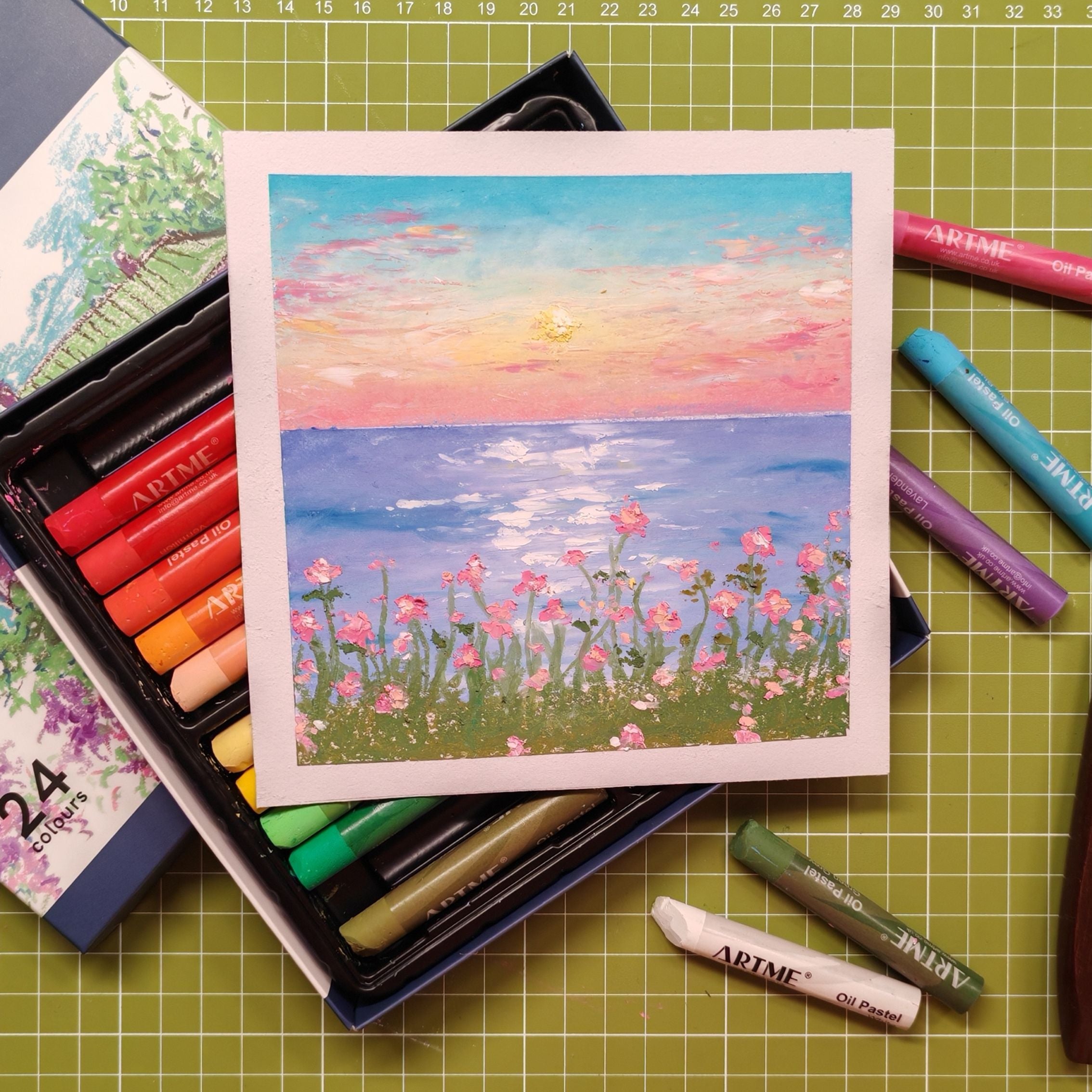 Artme Oil Pastel Paint Sticks 36 Assorted Vibrant Colours.