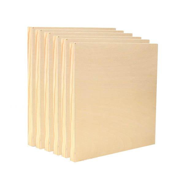 EXERZ Wooden Paint Boards 15.2x15.2cm – 6 Pack - Square Wooden Panels for Acrylic, Oil & Mixed Media Painting