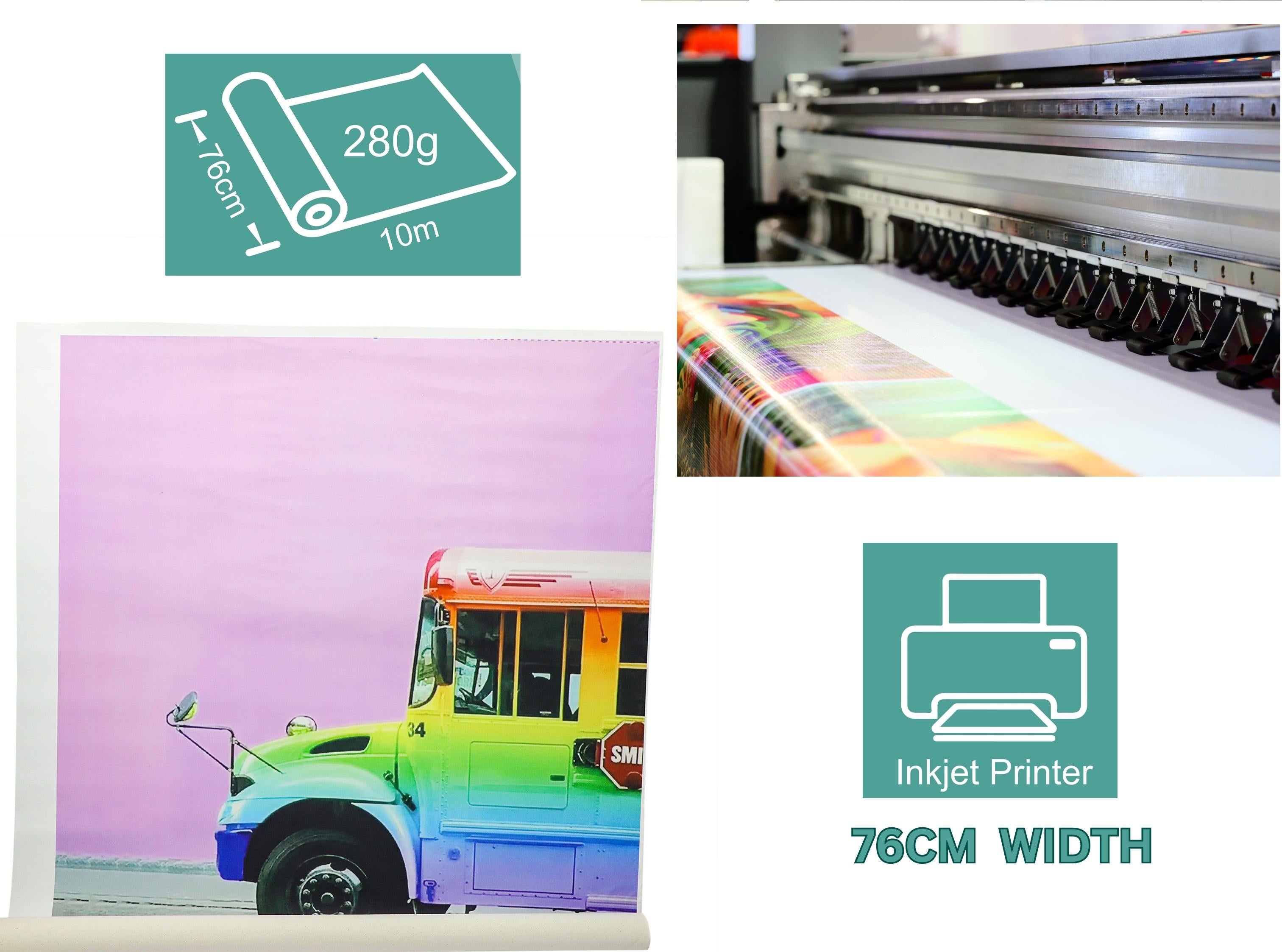 EXERZ Canvas Roll 76cm x 10M Polyester 280gsm - Acrylic Painting and Inkjet Printing (Polyester)