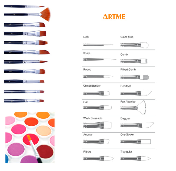 Artme Nylon Artist Brushes 12pcs