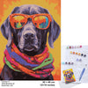 Paint by Number Canvas - Funny Dog 30x40cm Rolled Up Canvas