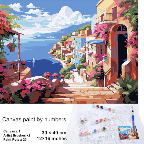 Paint by Number Canvas - Sea 30x40cm Rolled Up Canvas