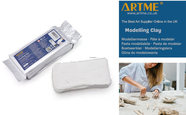 ARTME Modelling Clay White 1500g (500g x 3pk) Air Hardening