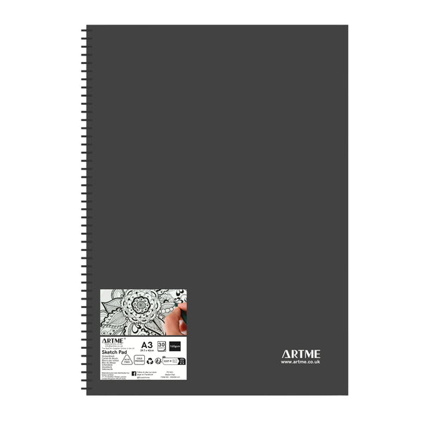 Artme A3 Sketch Pad, 30 Sheets 160gsm, Spiral Bound, Sketchbook - 1pk
