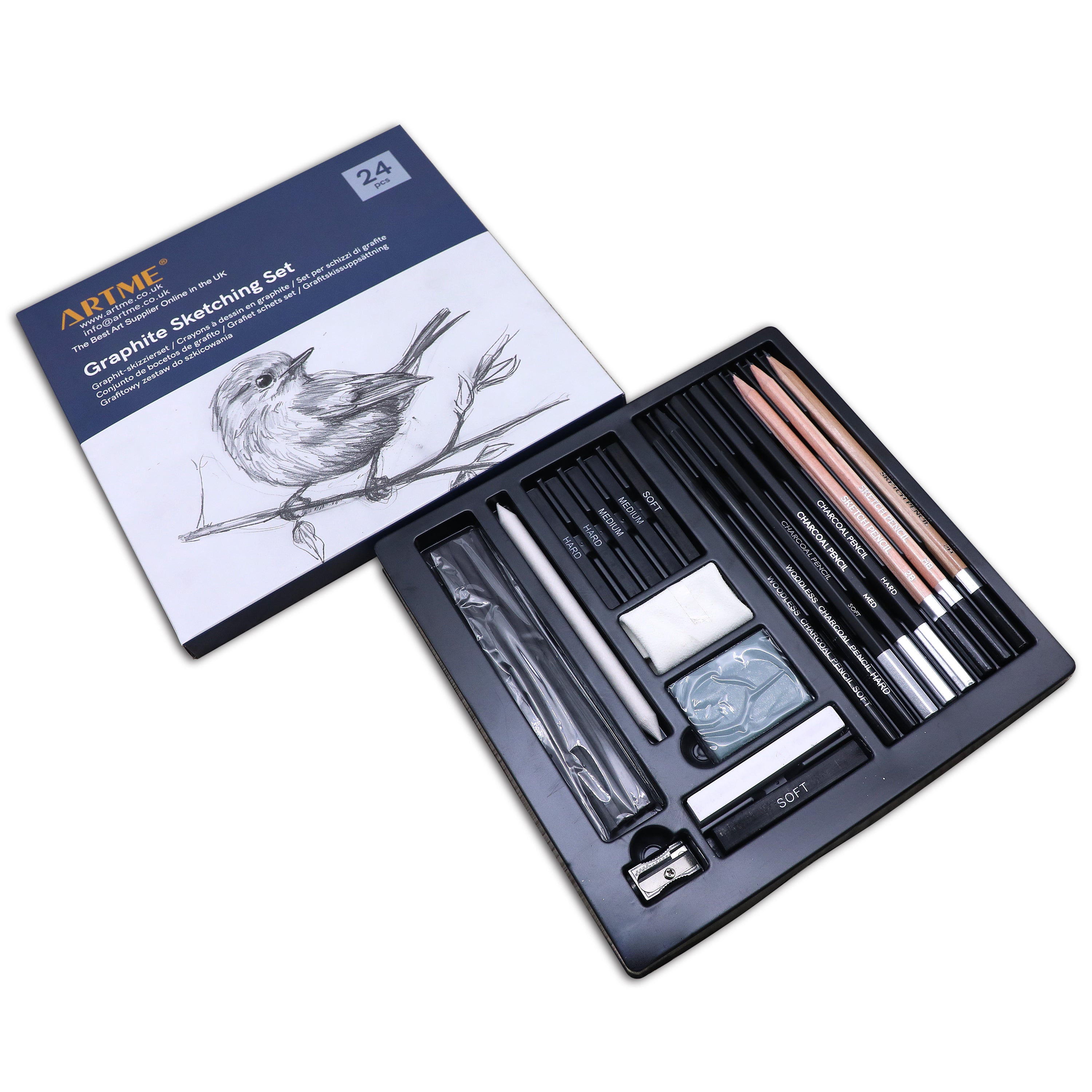 Artme Graphite Sketching Set 24pcs - Complete Drawing Kit