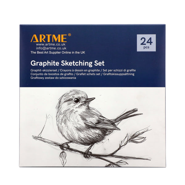 Artme Graphite Sketching Set 24pcs - Complete Drawing Kit