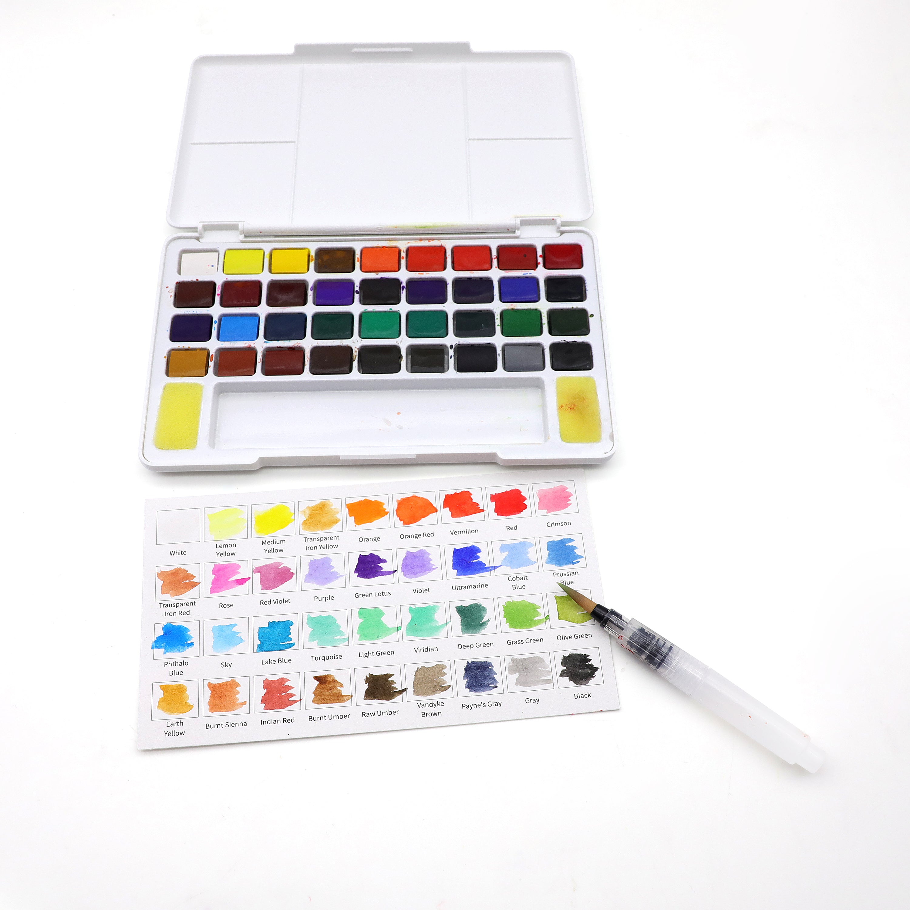 Artme Watercolour Cube Painting Set in Carry Case With a Brush - 36 Vibrant Colours