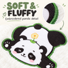 EXERZ A5 Fluffy Panda Notebook - Embroidered Cover, 160 Pages Lined Paper