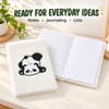 EXERZ A5 Fluffy Panda Notebook - Embroidered Cover, 160 Pages Lined Paper