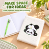EXERZ A5 Fluffy Panda Notebook - Embroidered Cover, 160 Pages Lined Paper