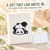 EXERZ A5 Fluffy Panda Notebook - Embroidered Cover, 160 Pages Lined Paper