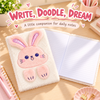EXERZ A5 Fluffy Rabbit Notebook -Foldable Ears, 160 Pages Lined Paper