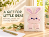 EXERZ A5 Fluffy Rabbit Notebook -Foldable Ears, 160 Pages Lined Paper