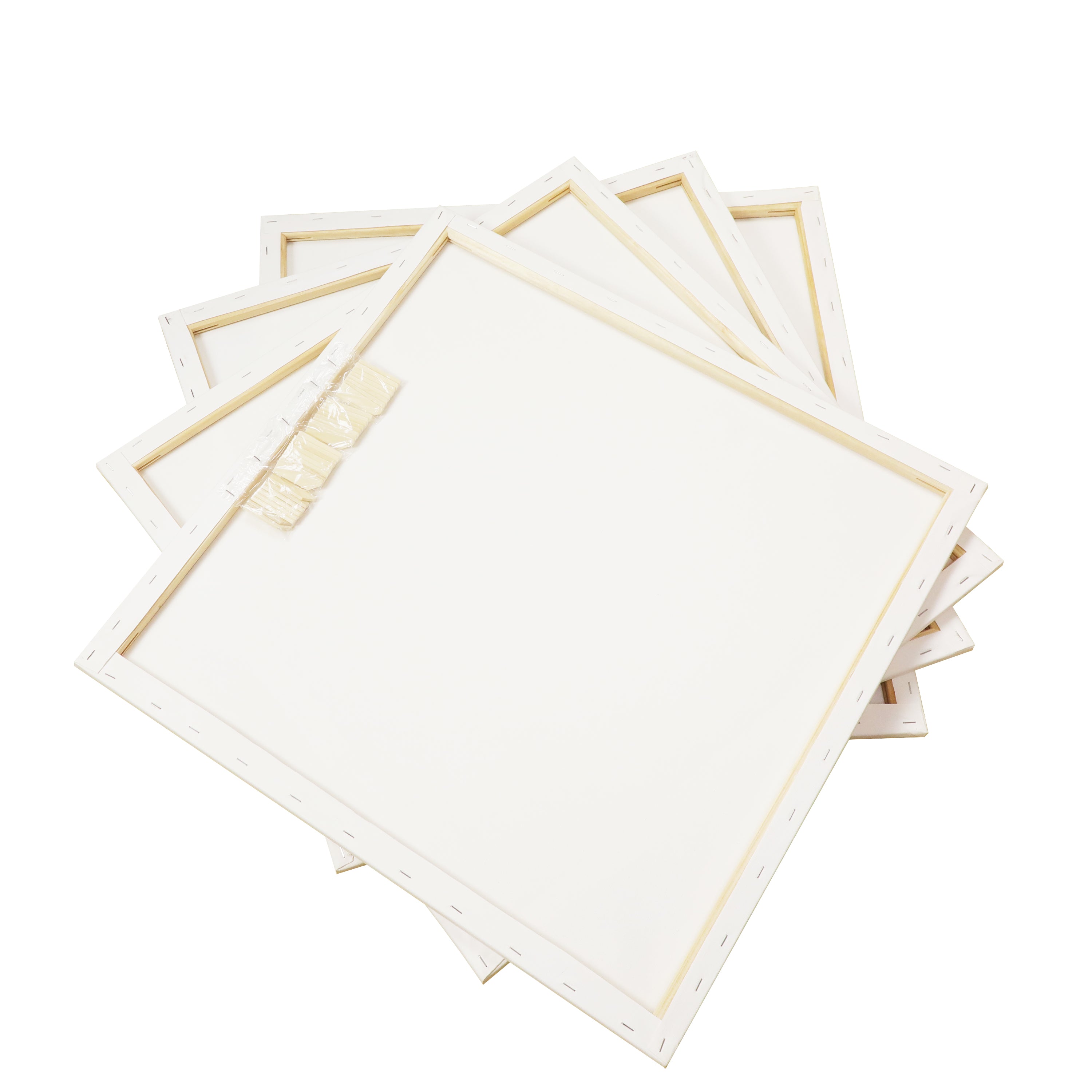 Exerz 60x60cm Stretched Canvas 4pk - 1.7cm/ 280GSM 100% Cotton