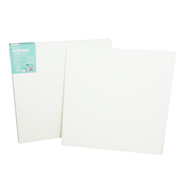 Exerz 60x60cm Stretched Canvas 4pk - 1.7cm/ 280GSM 100% Cotton