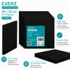 Exerz Black Canvas Panels 20x20cm 12pcs 3mm Canvas Board 280gsm 100% Cotton