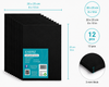 Exerz Black Canvas Panels 20x25cm 12pcs 3mm Canvas Board 280gsm 100% Cotton