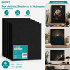Exerz 40x50cm Black Canvas Panels 3mm 6pcs - Canvas Board 100% Cotton 280gsm