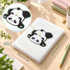 EXERZ A5 Fluffy Panda Notebook - Embroidered Cover, 160 Pages Lined Paper