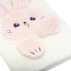 EXERZ A5 Fluffy Rabbit Notebook -Foldable Ears, 160 Pages Lined Paper