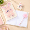 EXERZ A5 Fluffy Rabbit Notebook -Foldable Ears, 160 Pages Lined Paper