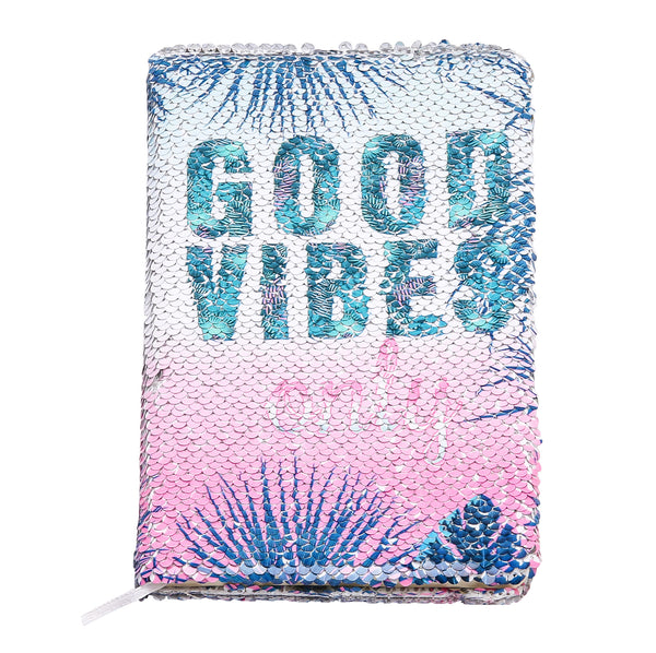 Exerz Reversible Sequin Notebook A5 Size - Good Vibes