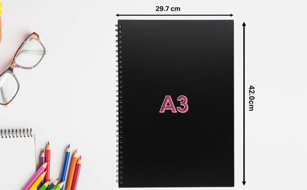 Artme A3 Sketch Pad, 30 Sheets 160gsm, Spiral Bound, Sketchbook - 2pk