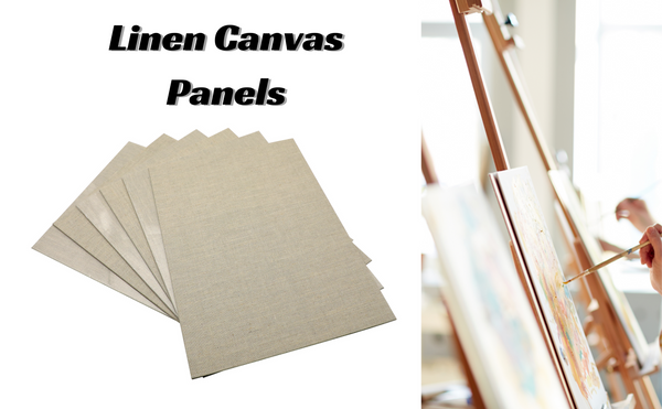 Exerz 24x30cm Linen Canvas Panels 3mm 6pcs - Canvas Board 280gsm