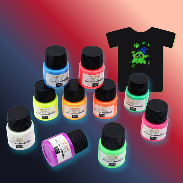 ARTME Glow in the Dark Textile Paint 20ml x10pcs