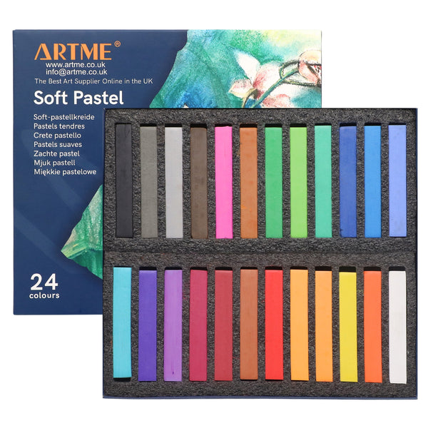 Artme Soft Pastel Paint Sticks Set 24 Assorted Vibrant Colours