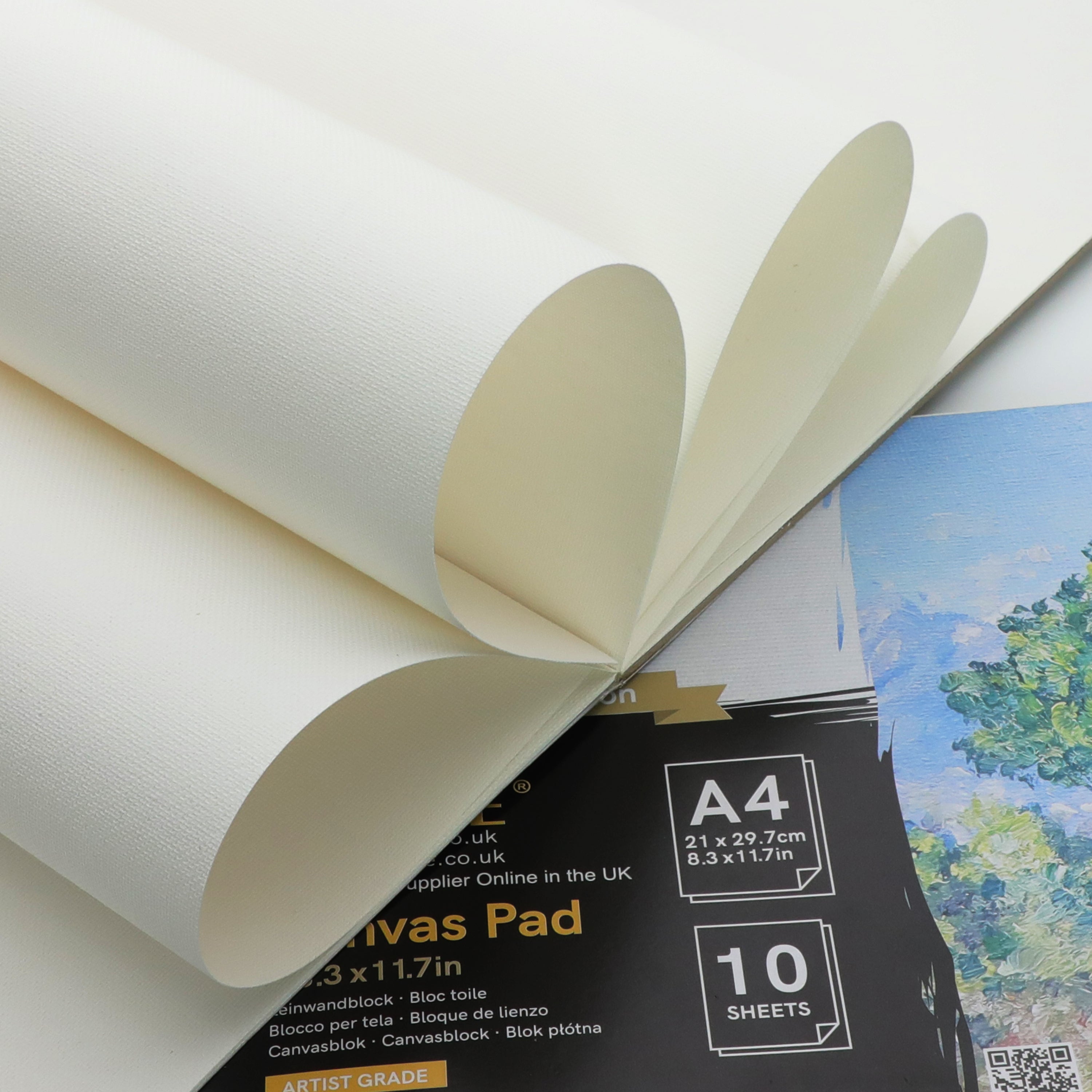 ARTME A4 Canvas Pad 1pk, 10 Sheets 280gsm, Triple Primed, Acid Free, 100% Cotton