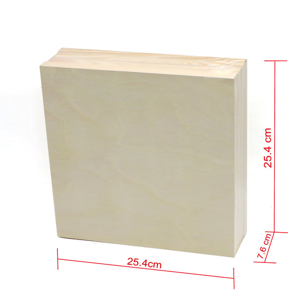 EXERZ Wooden Paint Boards 25.4x25.4cm – 4 Pack Square Wooden Panels for Acrylic, Oil & Mixed Media Painting – Large Smooth Panels Craft Boards for Artists, Kids & DIY Projects