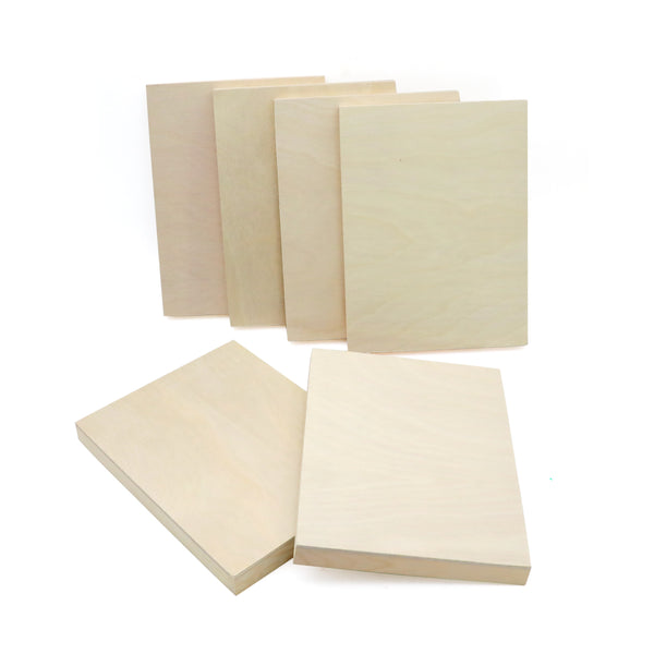 EXERZ Wooden Paint Boards 15.2x20.3cm – 6 Pack - Rectangle Wooden Panels for Acrylic, Oil & Mixed Media Painting - Smooth Craft Boards for Artists, Kids & DIY Projects