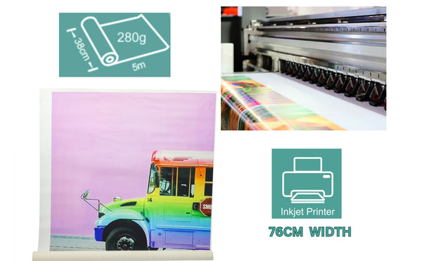 EXERZ Canvas Roll 38cm x 5M Polyester 280gsm - Acrylic Painting and Inkjet Printing (Polyester)